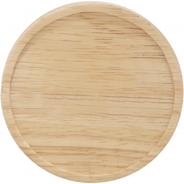 Logotrade Werbeartikel das Foto: Hearth 400 ml Keramiktasse mit Holz Untersetzer