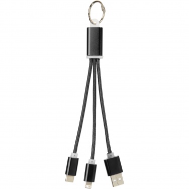 Logotrade Logogeschenke das Foto: Metal 3-in-1 Ladekabel mit Schlüsselanhänger