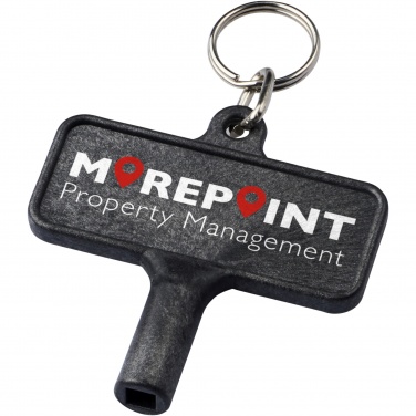 Logotrade Firmengeschenke das Foto: Largo Kunststoff Heizkörperschlüssel mit Schlüsselanhänger