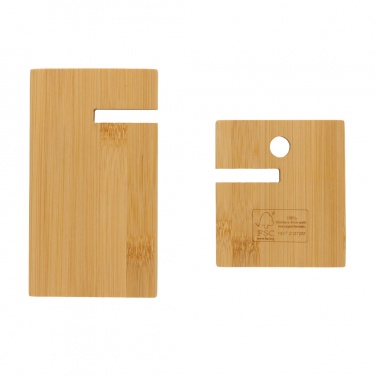 Logotrade Geschäftsgeschenke das Foto: Telefonständer aus Bambus in Kraftkarton