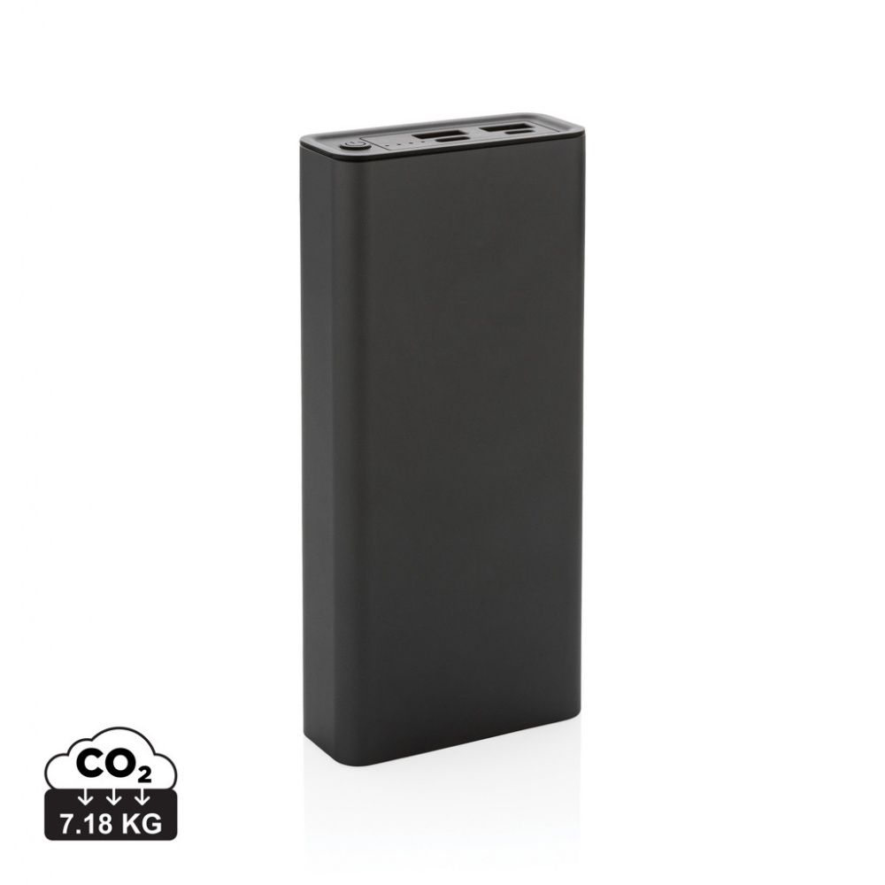 Logotrade Werbeartikel das Foto: Terra 20.000mAh 20W Powerbank aus RCS recyceltem Aluminium