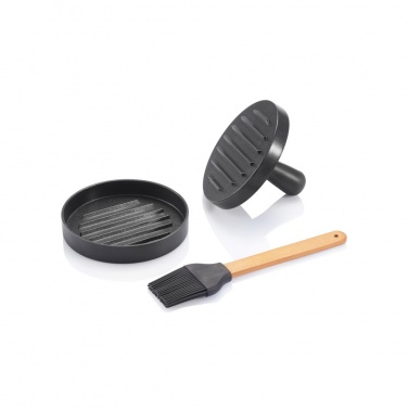 Logotrade Werbeartikel das Foto: Grillset mit Hamburgerpresse und Marinadenpinsel