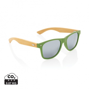 Logotrade Werbegeschenke das Foto: Sonnenbrille aus Bambus und RCS recyceltem Kunststoff