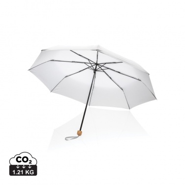 Logotrade Geschäftsgeschenke das Foto: 20.5" Impact AWARE™ RPET 190T Pongee Bambus Mini-Schirm