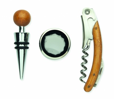 Logotrade Firmengeschenke das Foto: Wein-Set in Bambus-Box