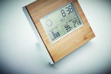 Logotrade Geschäftsgeschenke das Foto: Wetterstation Bambus TURKU