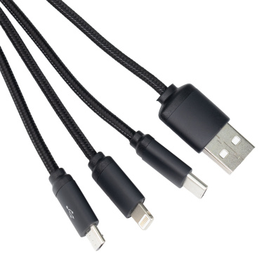 Logotrade werbemittel das Foto: 3in1 langes Kabel mit elighted Logo zum Gravieren, W201TG