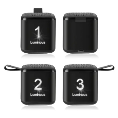 Logotrade werbemittel das Foto: Mini-Lautsprecher mit beleuchtetem Logo zum Gravieren