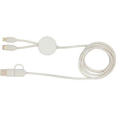 Logotrade Firmengeschenke das Foto: Citala 150 cm 5-in-1 Kabel aus recyceltem Kunststoff für Datenübertragung und 27W Schnellladung