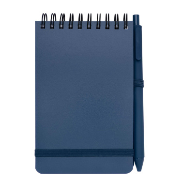 Logotrade Werbeartikel das Foto: Thalaasa A6 Hardcover Notizbuch aus Ocean Bound Kunststoff mit Kugelschreiber (schwarze Mine)