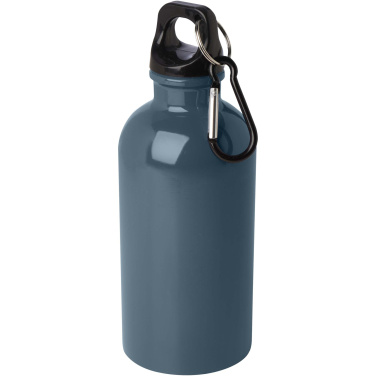 Logotrade Werbeartikel das Foto: Oregon 400 ml RCS-zertifizierte, einwandige Trinkflasche aus Edelstahl mit Karabinerhaken