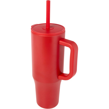 Logotrade Werbeartikel das Foto: Brady 900 ml RCS-zertifizierter Isolierbecher mit Silikon Trinkhalm