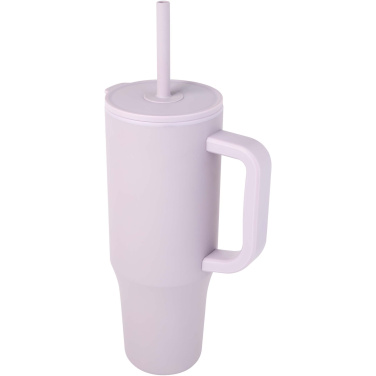 Logotrade Firmengeschenke das Foto: Brady 900 ml RCS-zertifizierter Isolierbecher mit Silikon Trinkhalm