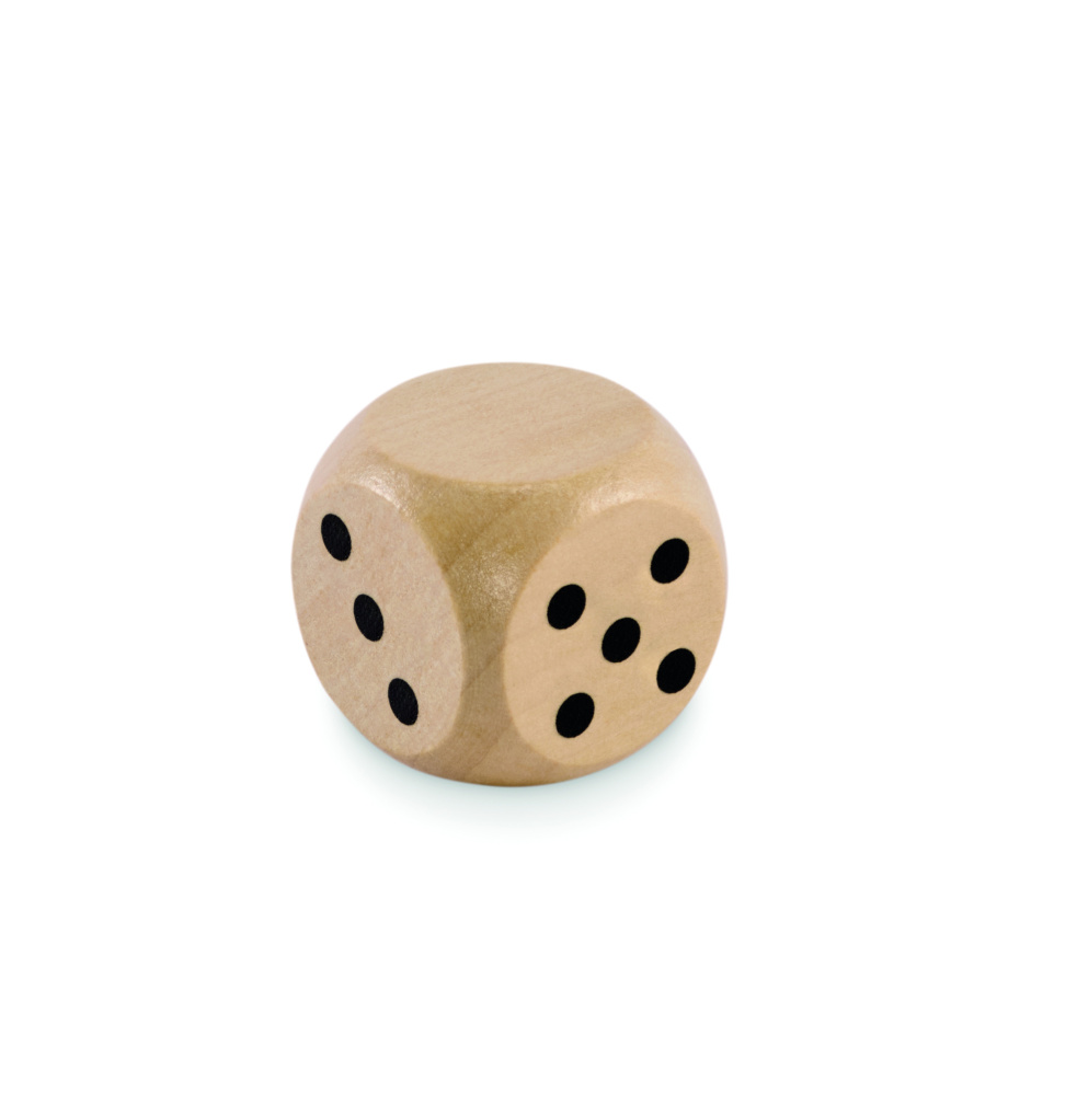 Logotrade Logogeschenke das Foto: Spielwürfel Schima-Holz Ø 3cm