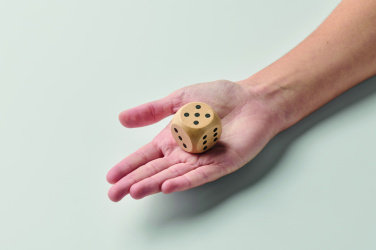 Logotrade Werbeartikel das Foto: Spielwürfel Schima-Holz Ø 3cm