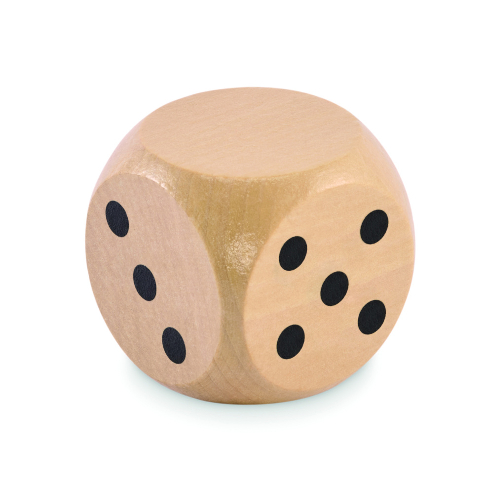 Logotrade Werbegeschenke das Foto: Spielwürfel Schima-Holz Ø 5cm