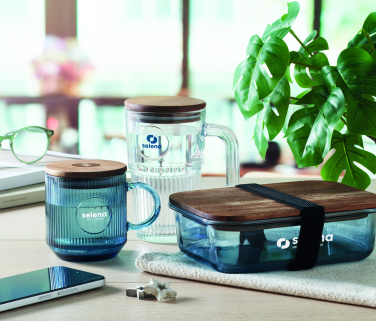 Logotrade Werbeartikel das Foto: Gerippter Glasbecher 300ml