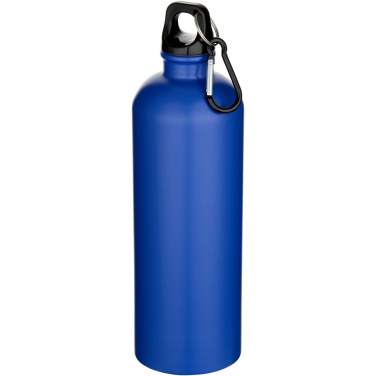 Logotrade Geschäftsgeschenke das Foto: Oregon 750 ml matte RCS-zertifizierte, einwandige Trinkflasche aus recyceltem Edelstahl mit Karabinerhaken