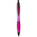 Nash Kugelschreiber aus recyceltem Kunststoff mit schwarzen Zierelementen (schwarze Mine), Magenta