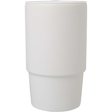 Logotrade werbemittel das Foto: Carter 450 ml Keramiktasse mit Kunststoffdeckel