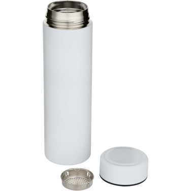 Logotrade Firmengeschenke das Foto: Taylor 450 ml Doppelwand Isolierflasche aus Edelstahl mit Teesieb