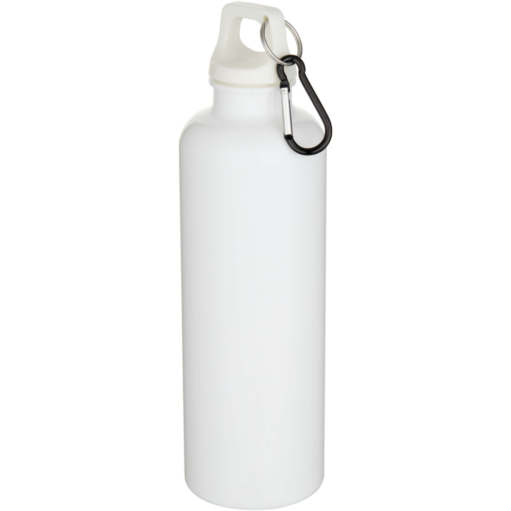 Logotrade Firmengeschenke das Foto: Oregon 750 ml einfarbige RS-zertifizierte Wasserflasche aus recyceltem Kunststoff mit Karabinerhaken