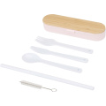Runa Besteckset mit Bambusdeckel, Hellrosa