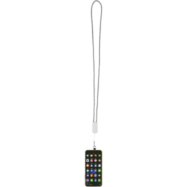 Logotrade Firmengeschenke das Foto: Anser Smartphone Lanyard aus recyceltem Kunststoff mit 27 W 5-in-1 integriertem Kabel