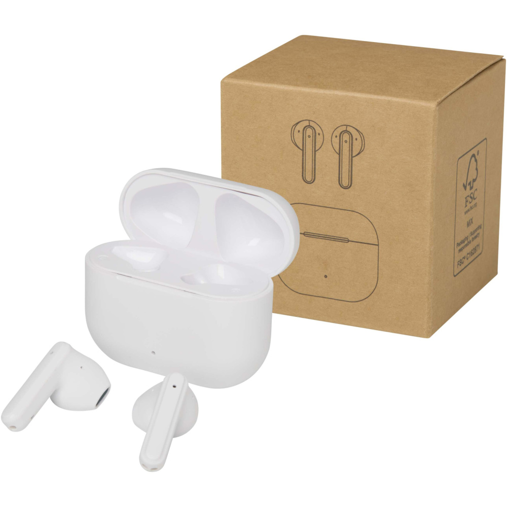 Logotrade Werbegeschenke das Foto: Altais True Wireless Bluetooth® Headset aus recyceltem Kunststoff