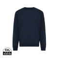 IQONIQ Torla Rundhals-Pullover aus recycelter Baumwolle, Marine