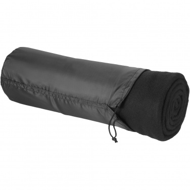 Logo trade promotional merchandise image of: Huggy fleece plaid blanket with carry pouch
