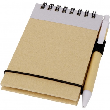 Logo trade promotional merchandise photo of: Zuse A7 recycled jotter notepad with pen