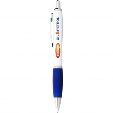 Logotrade promotional merchandise picture of: Nash ballpoint pen with white barrel and coloured grip