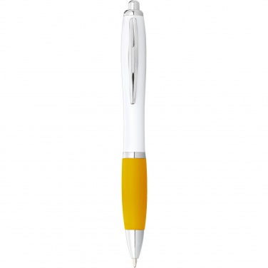Logotrade promotional product image of: Nash ballpoint pen with white barrel and coloured grip