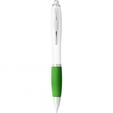 Logotrade promotional giveaway picture of: Nash ballpoint pen white barrel and coloured grip