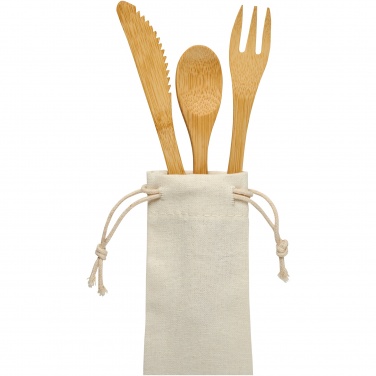 Logo trade promotional item photo of: Celuk bamboo cutlery set