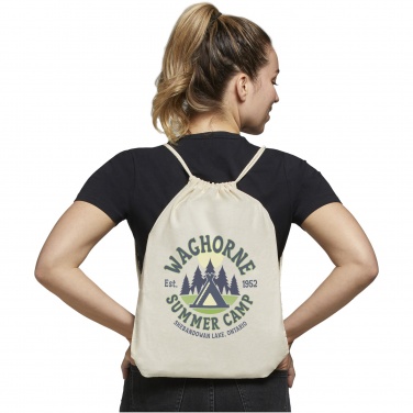 Logo trade promotional giveaways image of: Oregon 100 g/m² cotton drawstring bag 5L