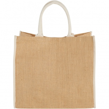 Logotrade promotional giveaway image of: Harry coloured edge jute tote bag 25L