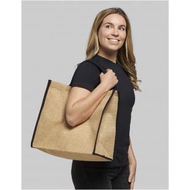 Logotrade promotional product picture of: Harry coloured edge jute tote bag 25L