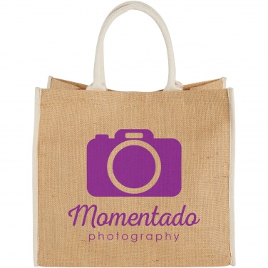 Logo trade promotional product photo of: Harry coloured edge jute tote bag 25L