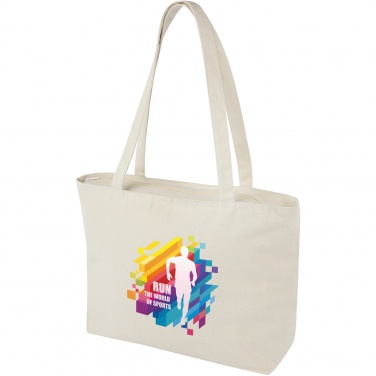 Logotrade promotional giveaway image of: Ningbo 320 g/m² zippered cotton tote bag 15L