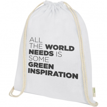 Logo trade advertising products image of: Orissa 100 g/m² organic cotton drawstring bag 5L