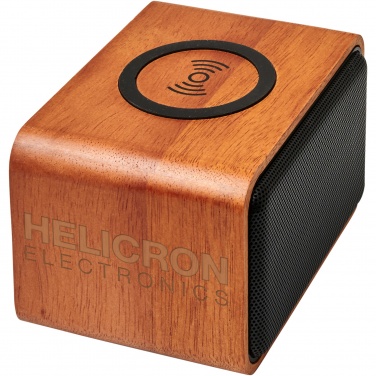 Logotrade promotional product picture of: Wooden 3W speaker with wireless charging pad