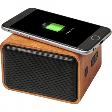 Logotrade corporate gift image of: Wooden 3W speaker with wireless charging pad
