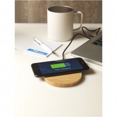 Logo trade advertising products image of: Essence 5W bamboo wireless charging pad