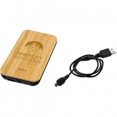 Logotrade promotional item image of: Future 6000 mAh bamboo/fabric wireless power bank