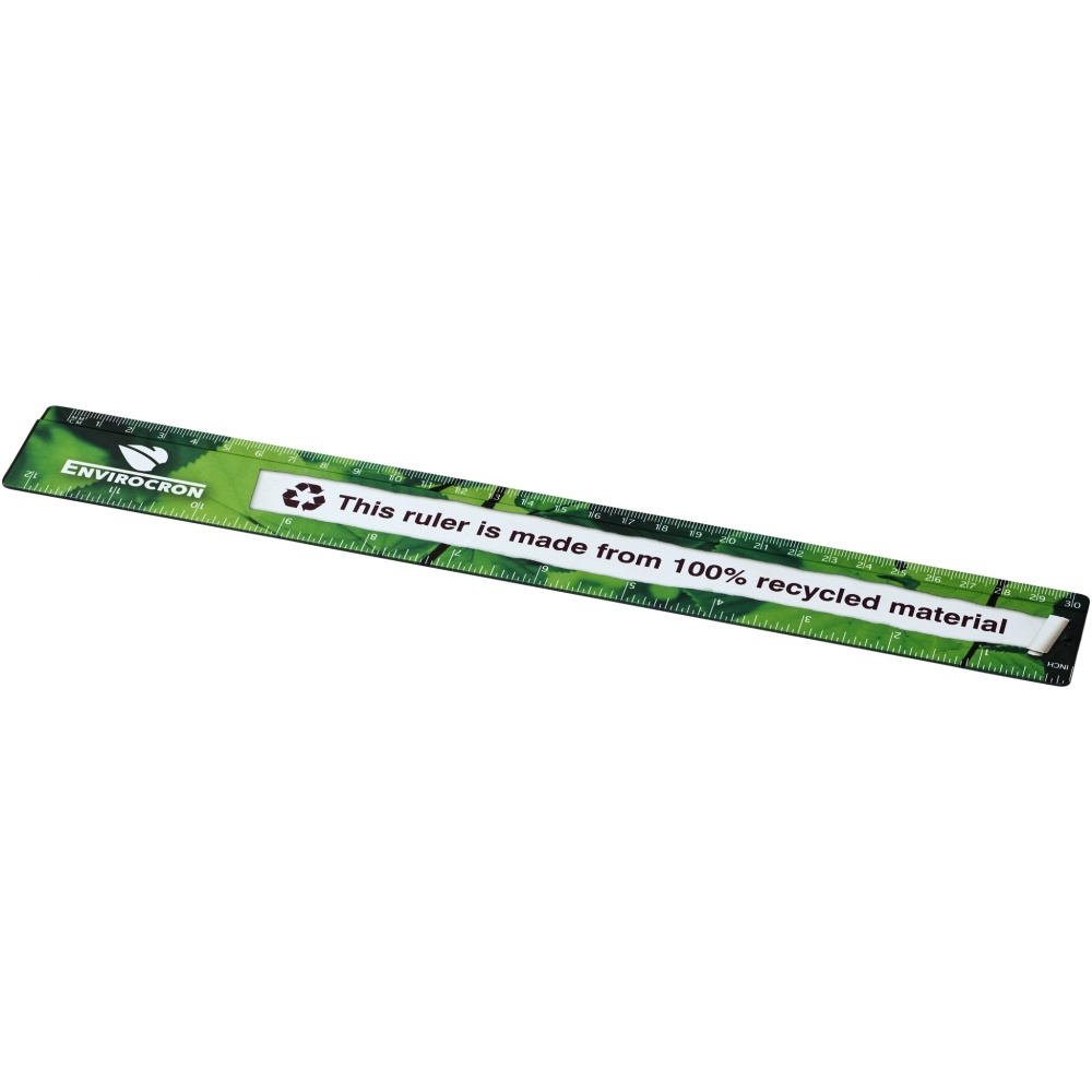 Logo trade promotional gift photo of: Terran 30 cm ruler from 100% recycled plastic