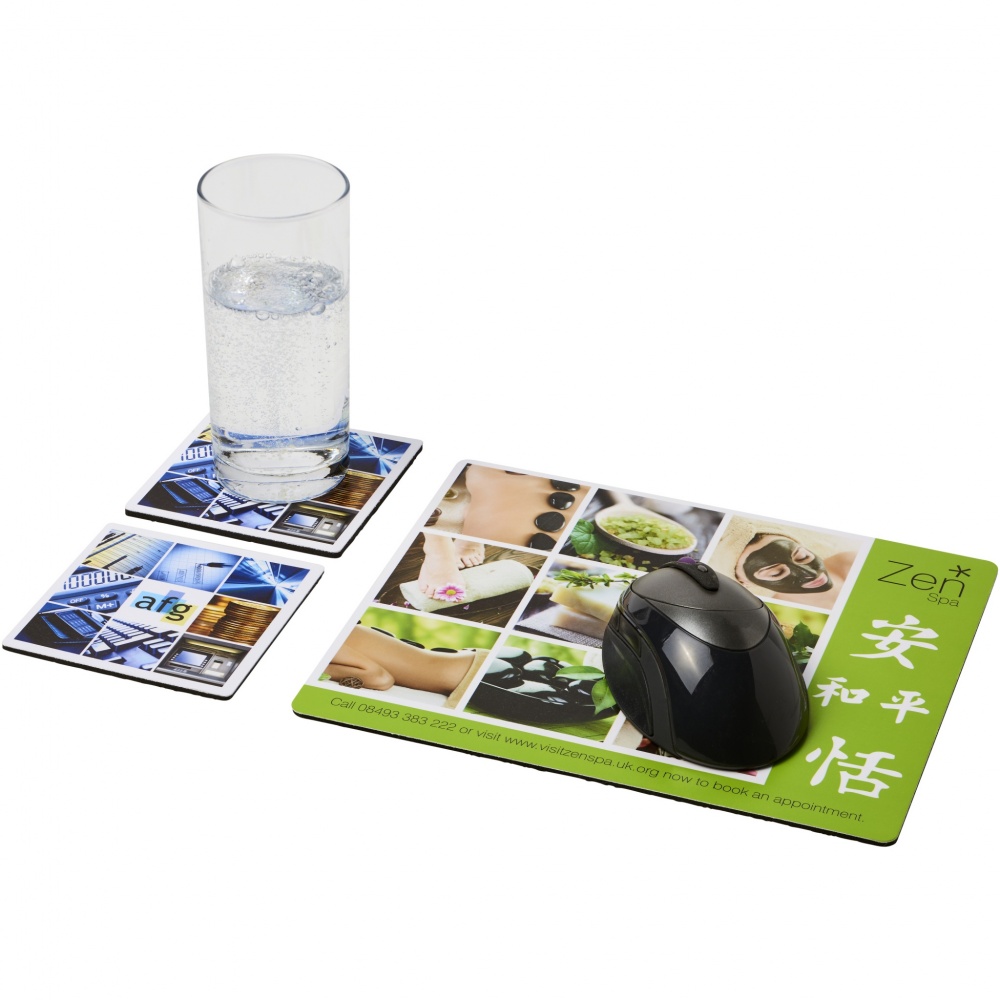 Logotrade promotional gifts photo of: Q-Mat® mouse mat and coaster set combo 3