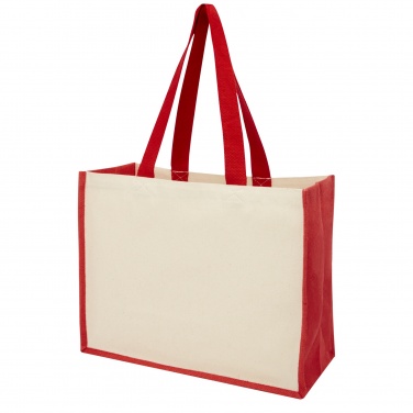 Logo trade promotional items image of: Varai 320 g/m² canvas and jute shopping tote bag 23L