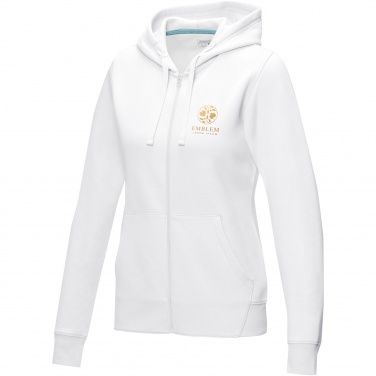 Logo trade business gifts image of: Ruby women’s organic recycled full zip hoodie